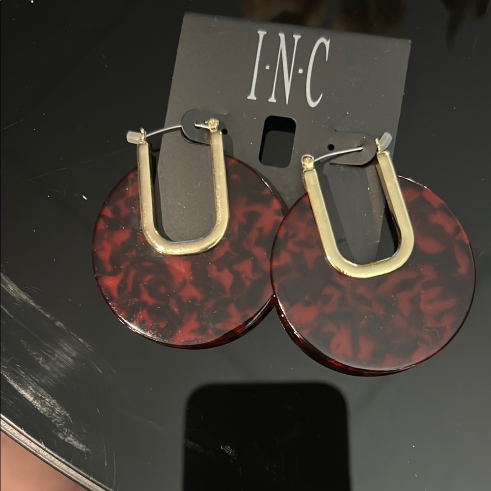INC International Concepts Red and Gold Earrings